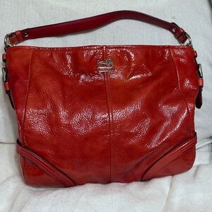 Coach Chelsea Katarina Paprika Patent Leather Hobo Bag